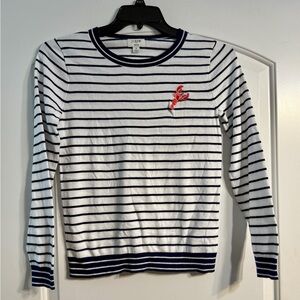 J.Crew Teddie‎ Striped Sweater with Lobster Embroidery